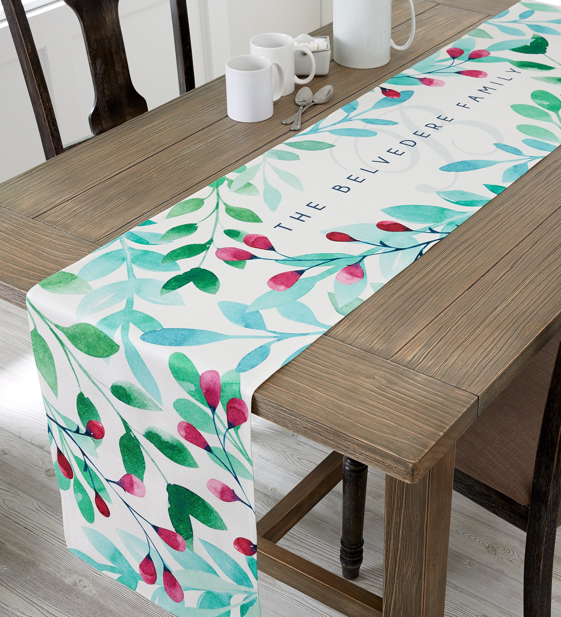 Spring Floral Personalized Table Runner